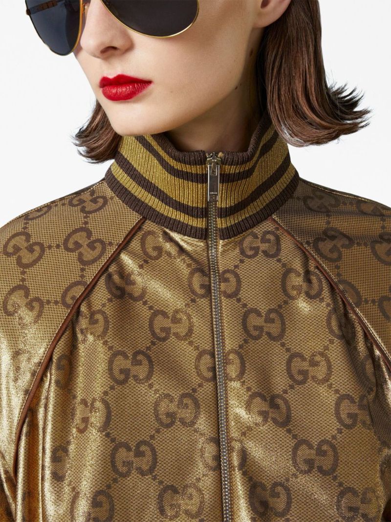 Brown Maxi Gg Bomber Jacket