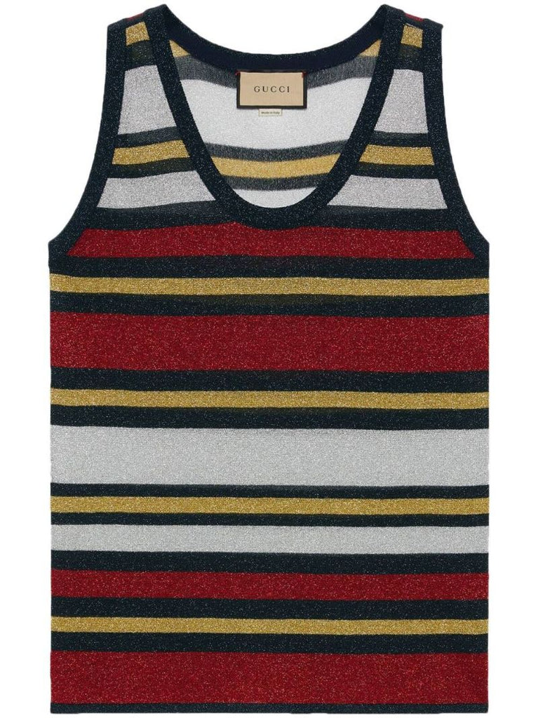 Blue Metallic Striped Vest