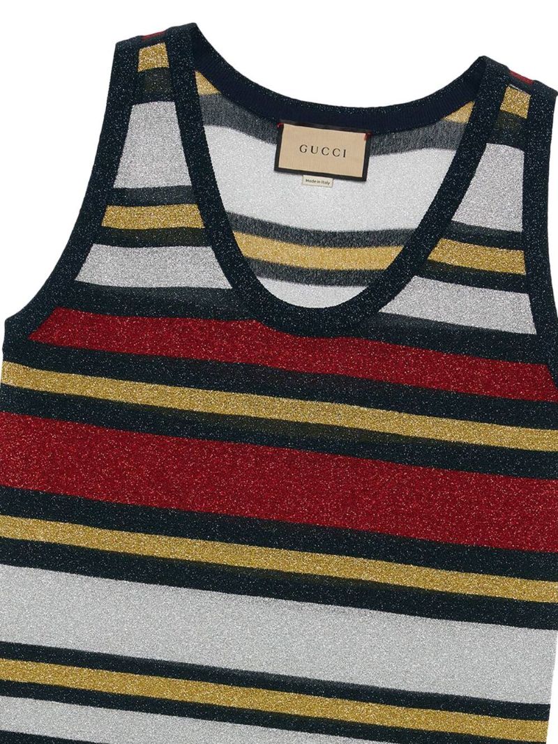Blue Metallic Striped Vest