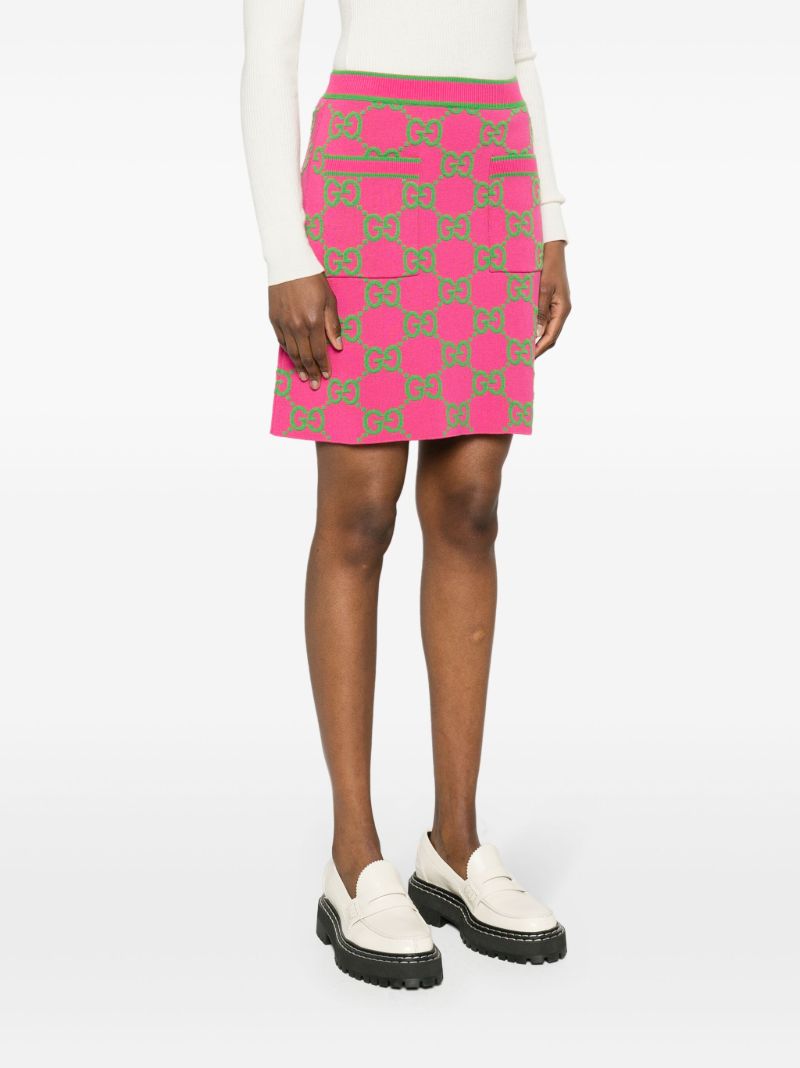 Red Jumbo Gg A-line Mini Skirt