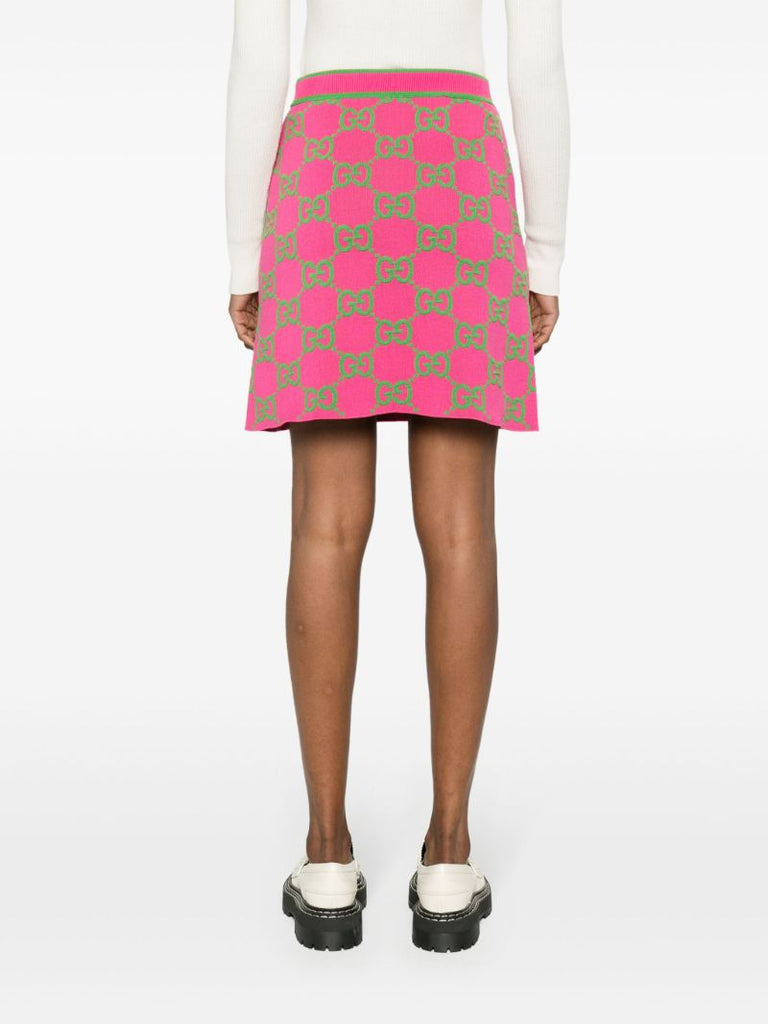 Red Jumbo Gg A-line Mini Skirt