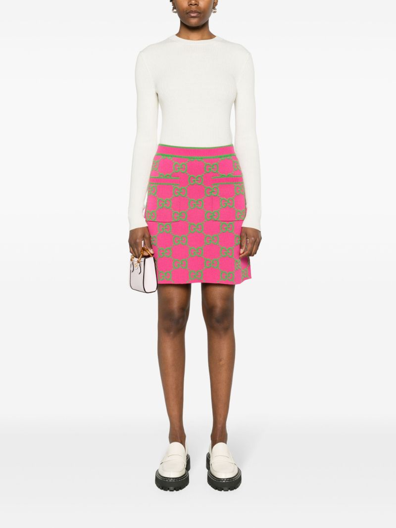 Red Jumbo Gg A-line Mini Skirt