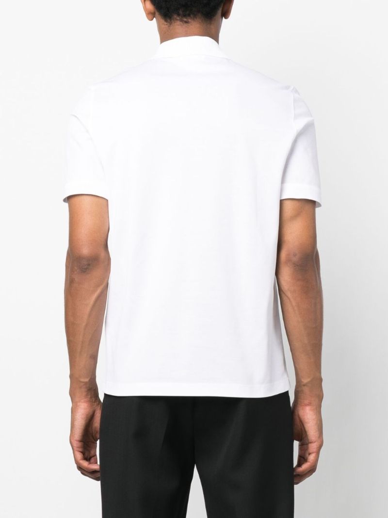 White Zip-up Polo Top