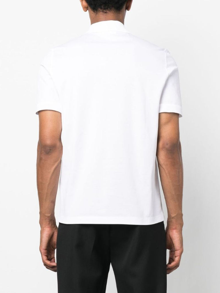 White Zip-up Polo Top