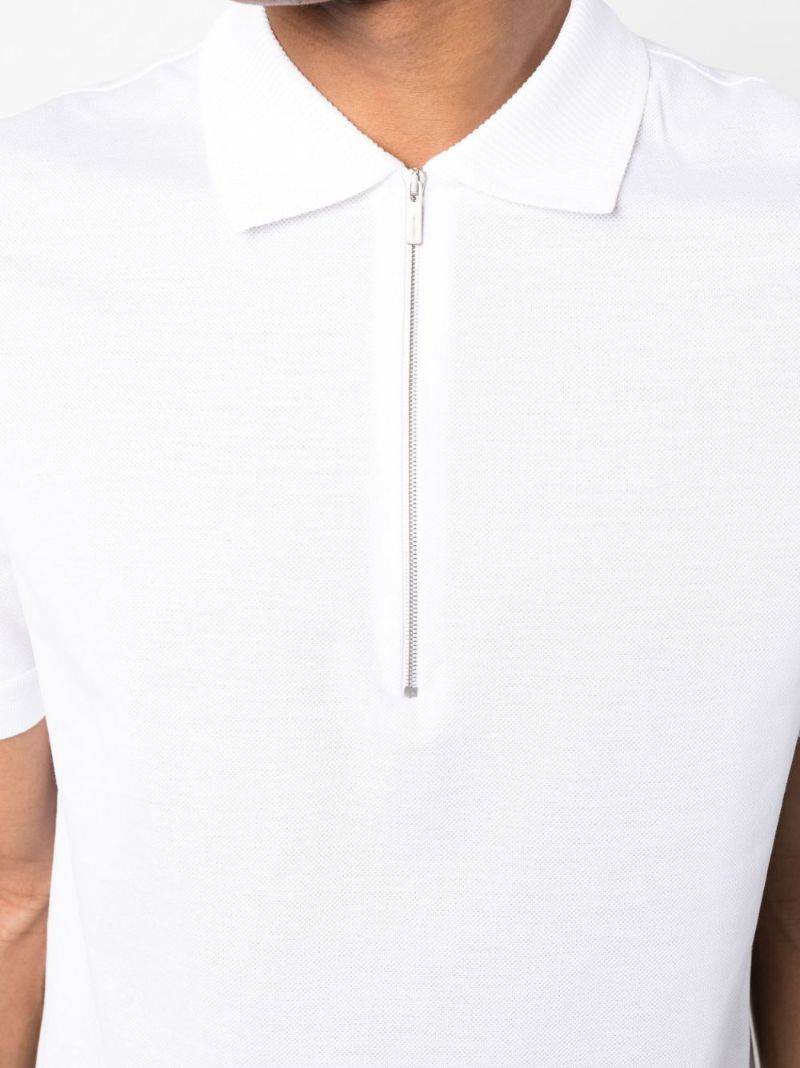 White Zip-up Polo Top