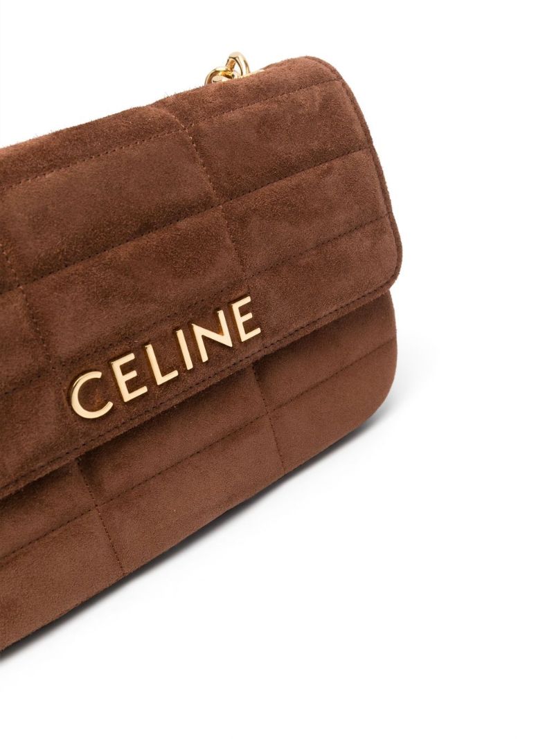 Brown Suede MatelassÃ_x0083_Â© Shoulder Bag