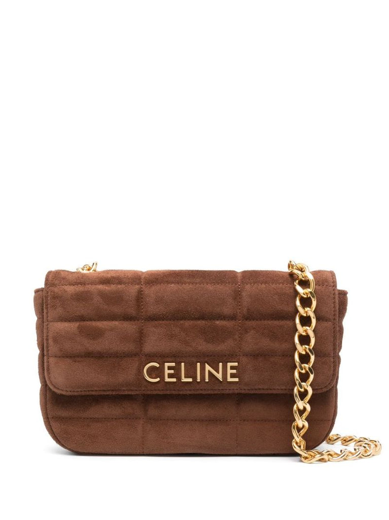 Brown Suede MatelassÃ_x0083_Â© Shoulder Bag