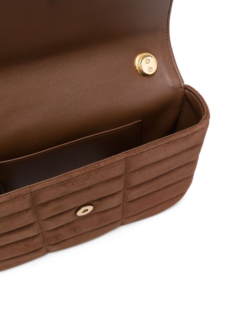 Brown Suede MatelassÃ_x0083_Â© Shoulder Bag