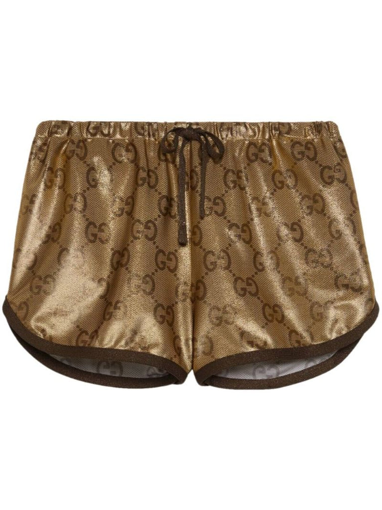 Brown Maxi Gg Track Shorts