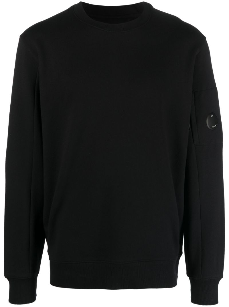 Black Lens-detail Cotton Sweatshirt