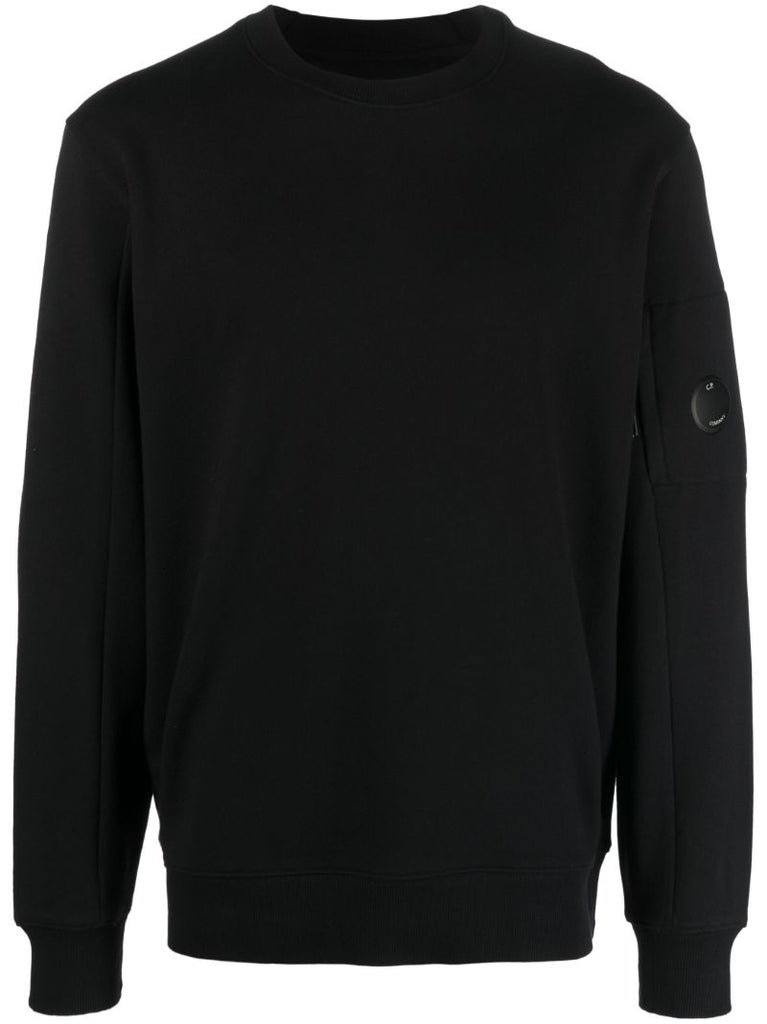 Black Lens-detail Cotton Sweatshirt