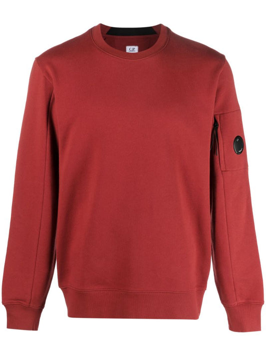 Red Lens-detail Cotton Sweatshirt