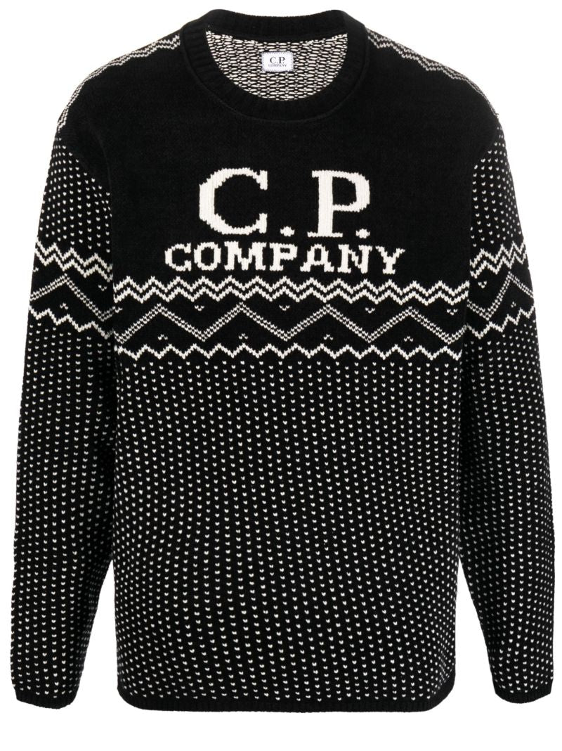 Black Logo-intarsia Cotton Jumper