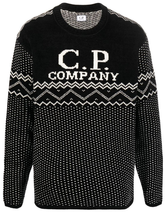 Black Logo-intarsia Cotton Jumper