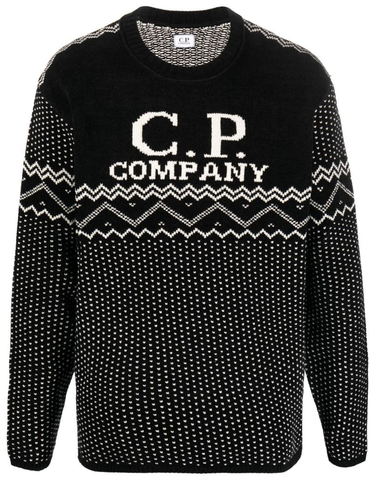 Black Logo-intarsia Cotton Jumper