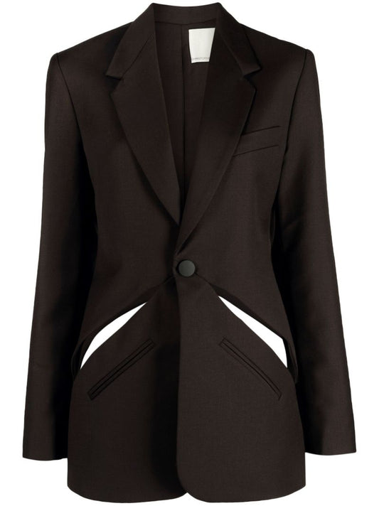 Black Triquetra Cut-out Blazer
