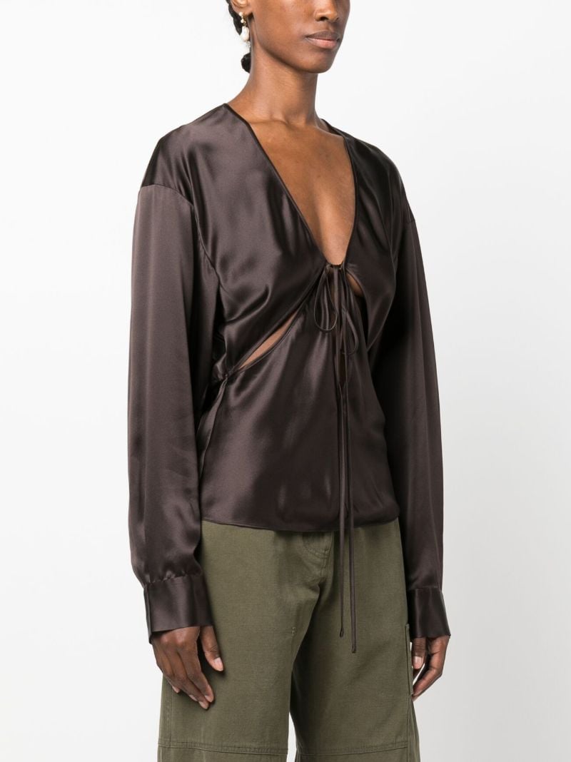 Brown Triquetra Silk Shirt