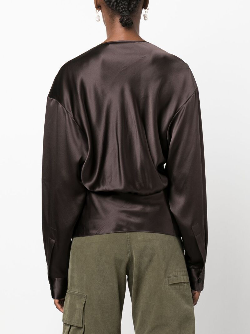 Brown Triquetra Silk Shirt
