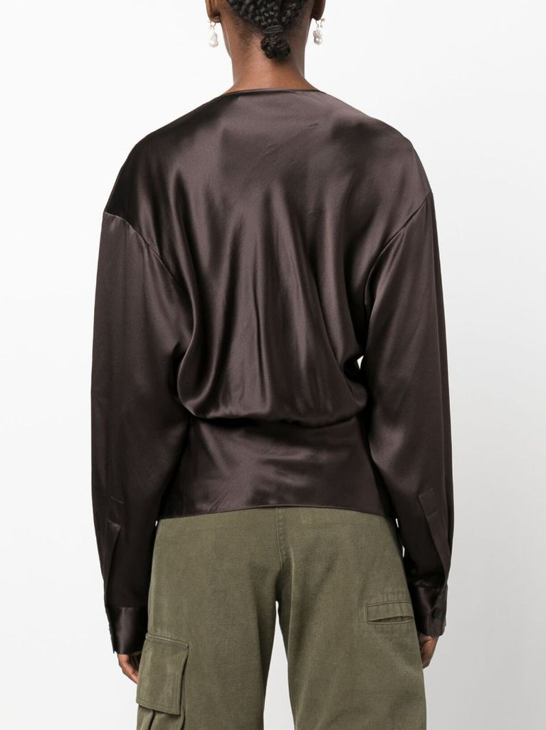 Brown Triquetra Silk Shirt