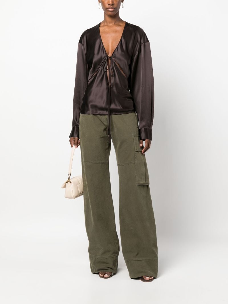 Brown Triquetra Silk Shirt