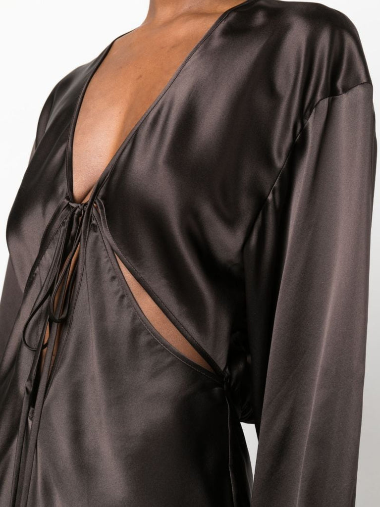 Brown Triquetra Silk Shirt