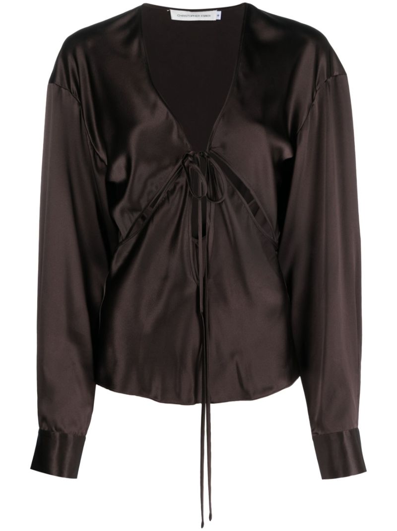Brown Triquetra Silk Shirt