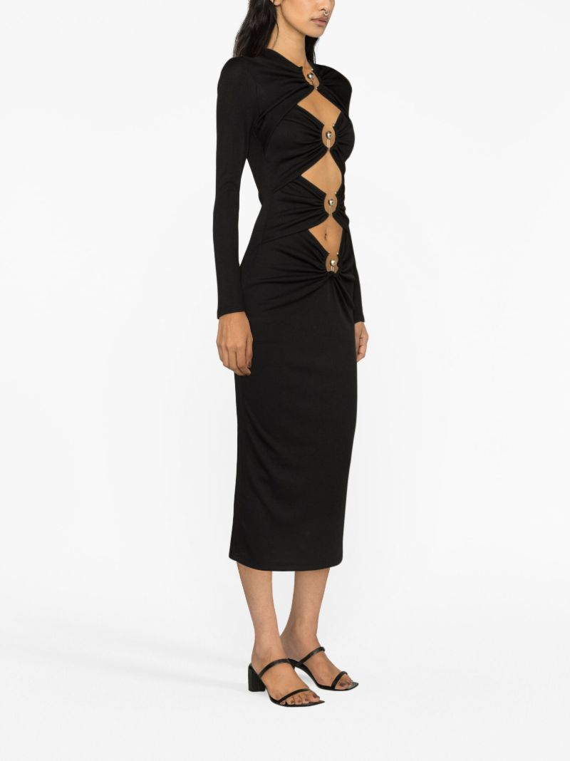 Black Orbit Cut-out Midi Dress