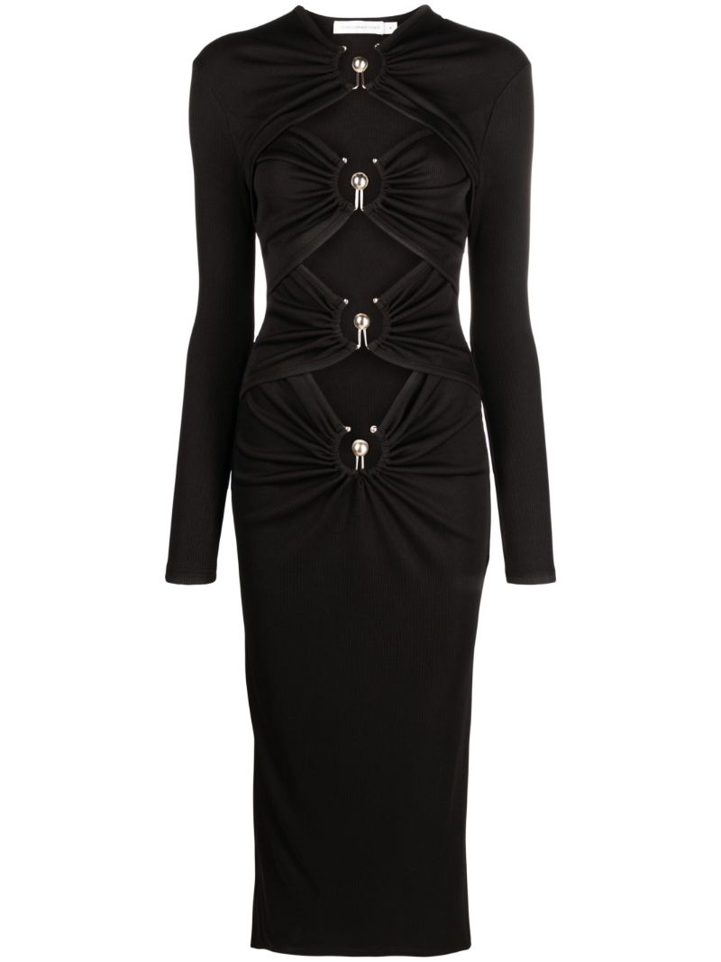Black Orbit Cut-out Midi Dress
