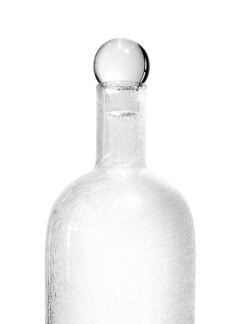 White Bubble Glass Tall Carafe