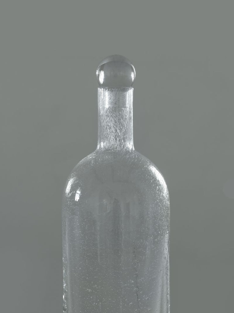 White Bubble Glass Tall Carafe