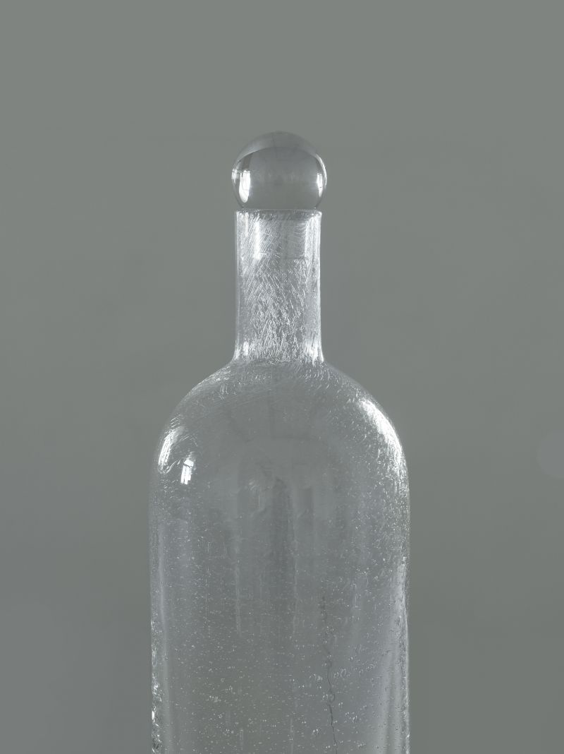 White Bubble Glass Tall Carafe