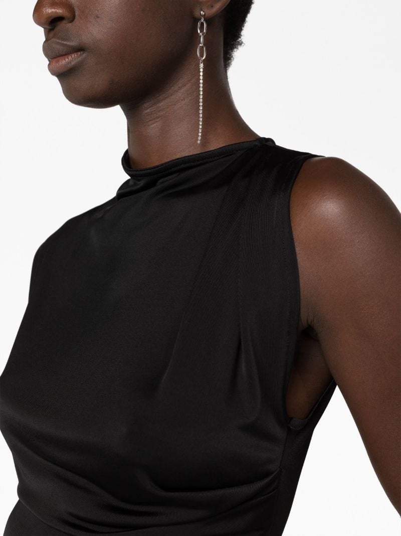 Black Asymmetric Sleeveless Cropped Top