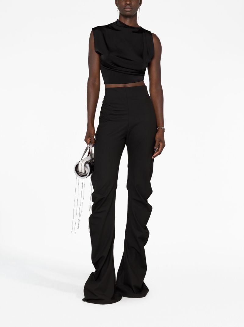 Black Asymmetric Sleeveless Cropped Top