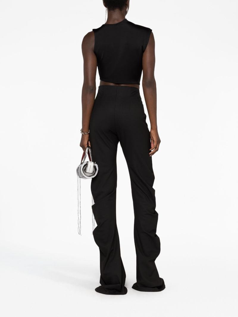 Black Asymmetric Sleeveless Cropped Top
