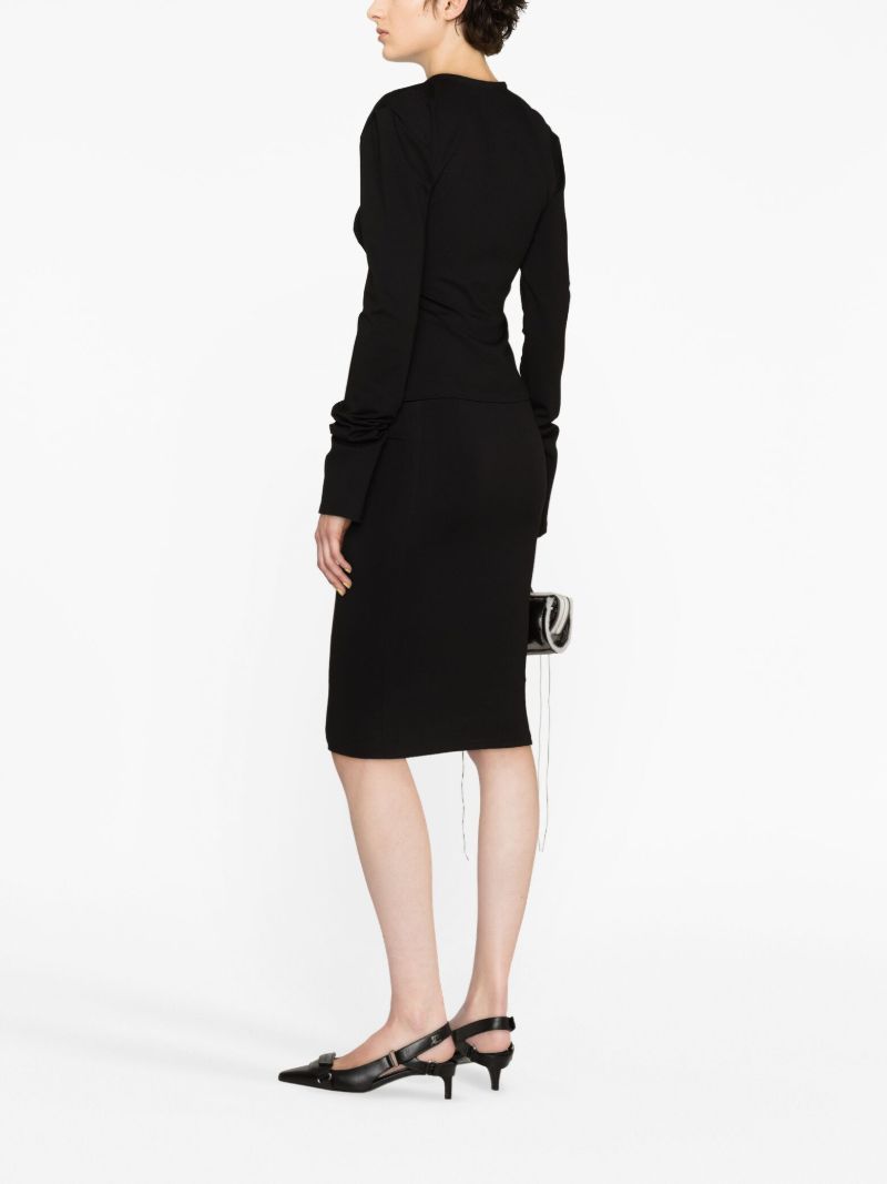 Black Hook and Eye Midi Skirt