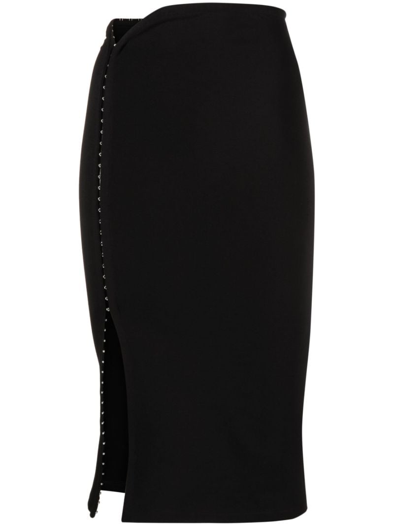 Black Hook and Eye Midi Skirt