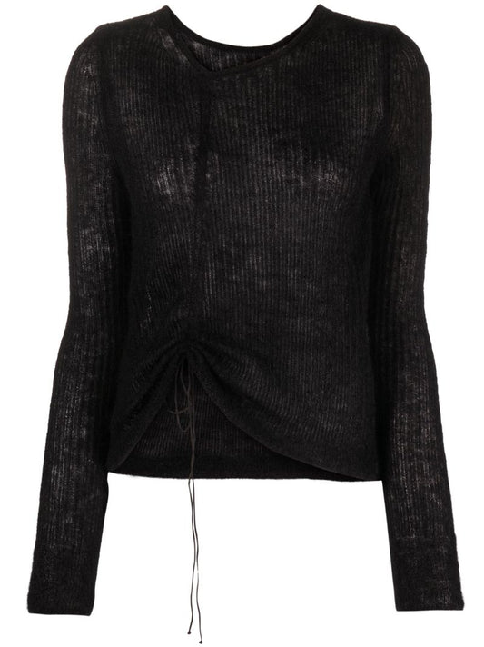Black Ussi Drawstring Sweater
