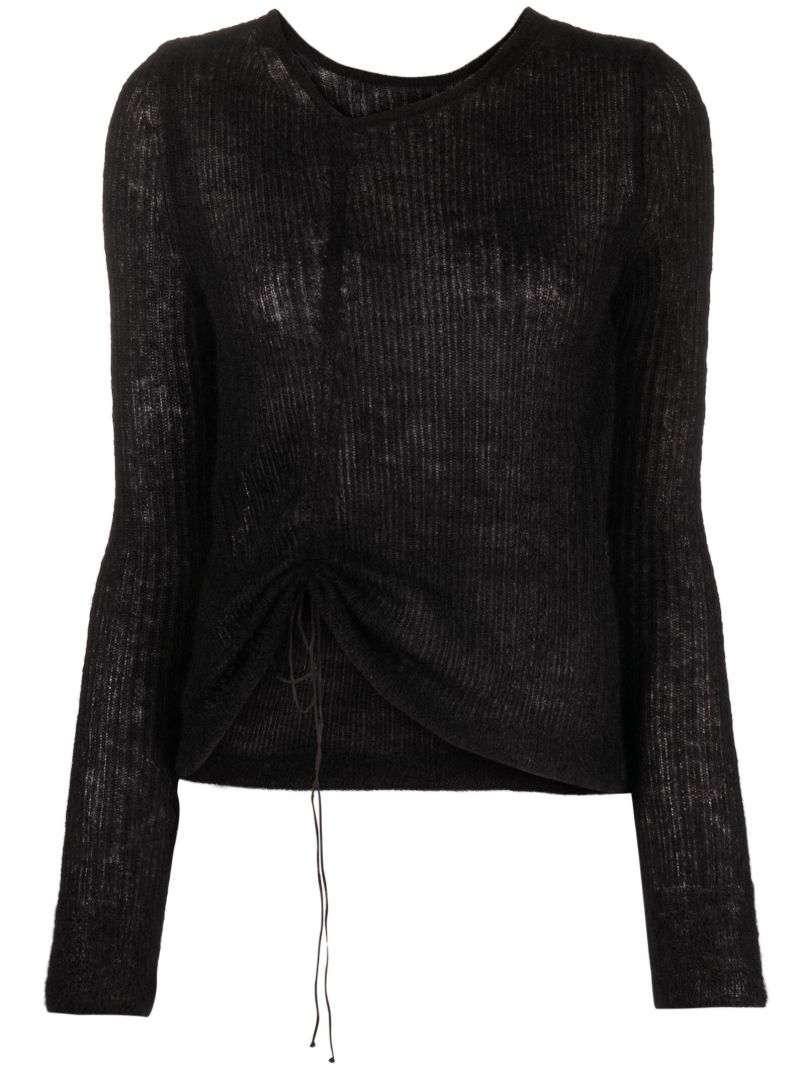 Black Ussi Drawstring Sweater