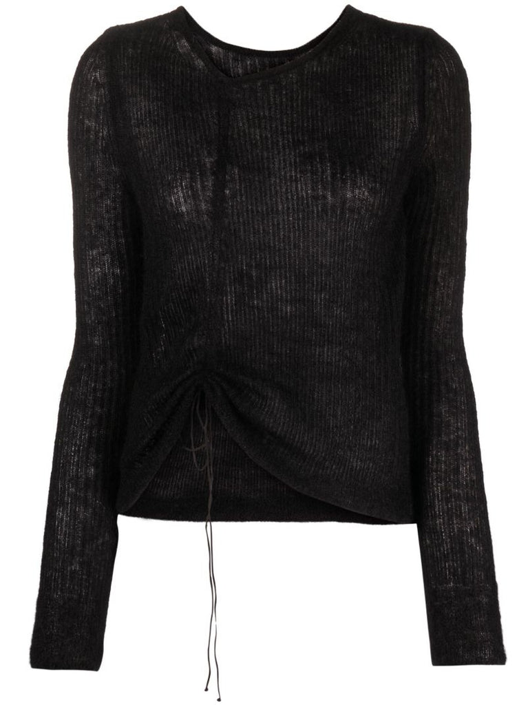 Black Ussi Drawstring Sweater