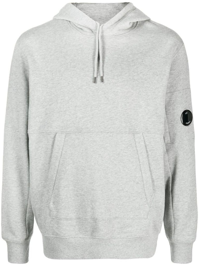 Grey Lens-detail Cotton Hoodie
