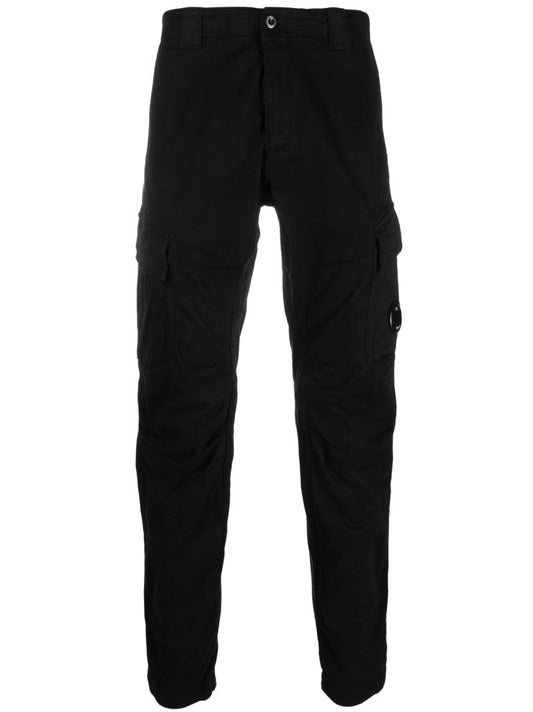 Black Logo-plaque Tapered-leg Trousers