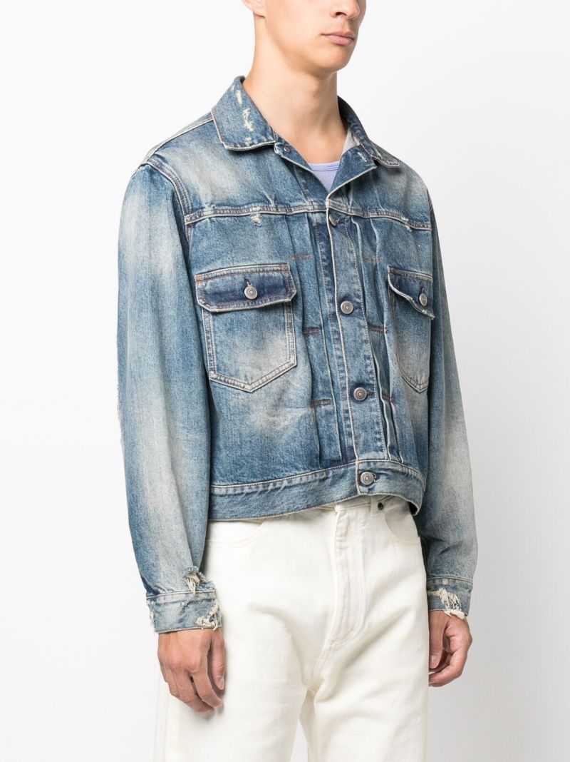 Blue Distressed Denim Jacket