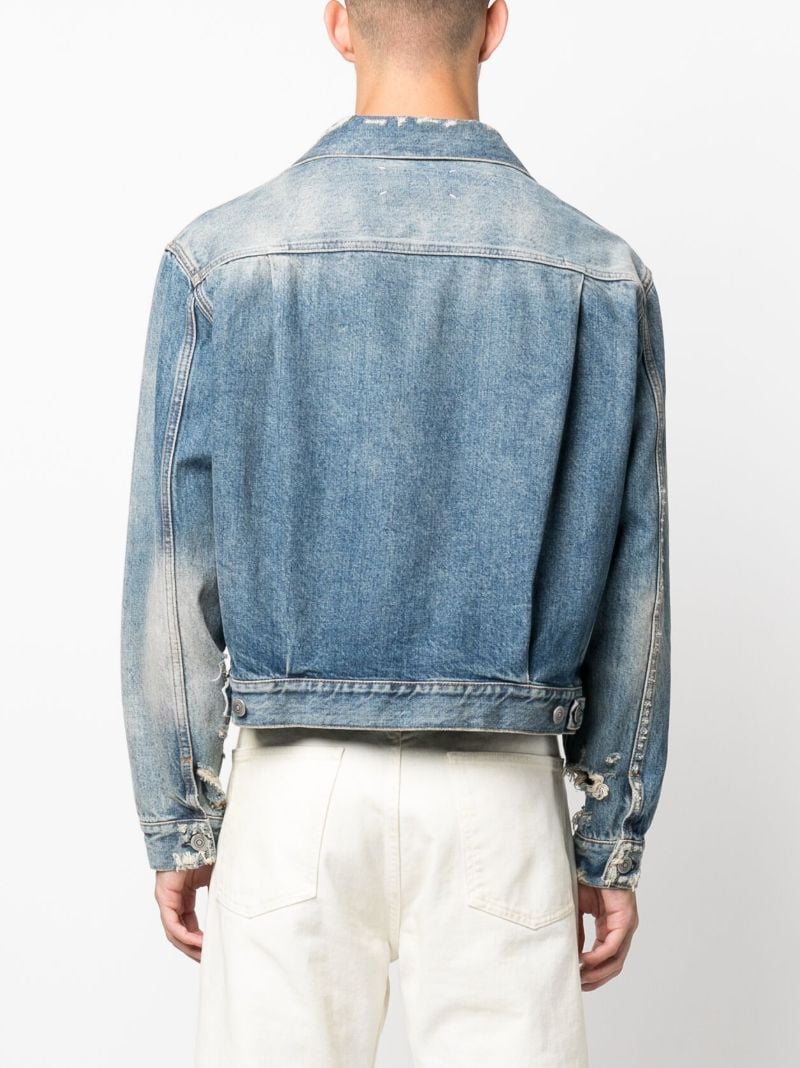 Blue Distressed Denim Jacket