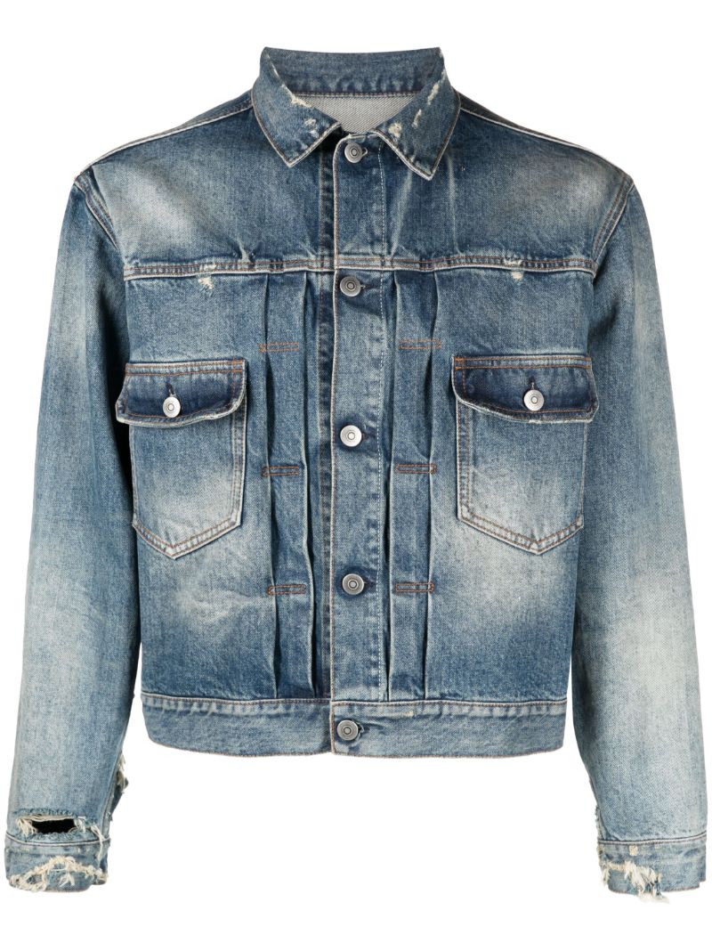 Blue Distressed Denim Jacket