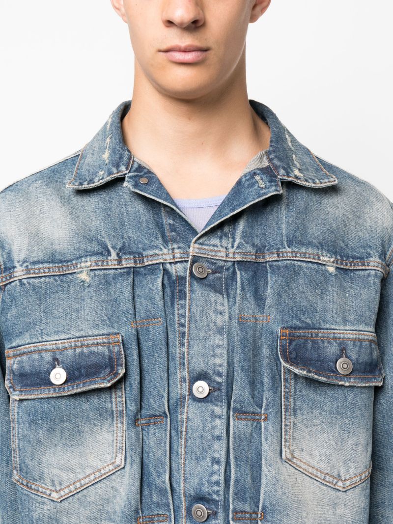 Blue Distressed Denim Jacket