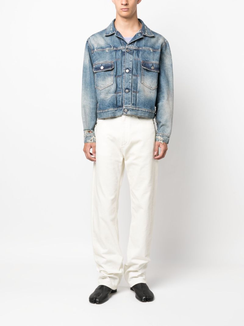 Blue Distressed Denim Jacket