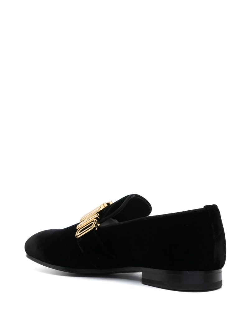 Black Logo Lettering Loafers