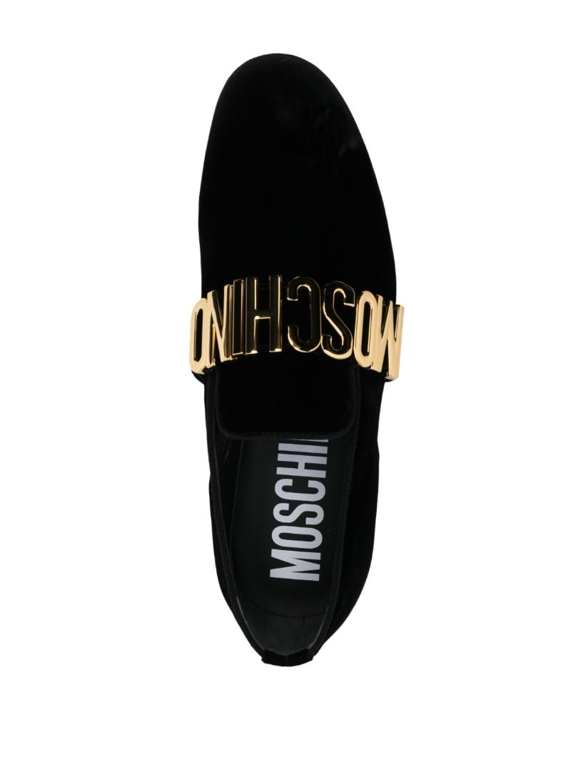 Black Logo Lettering Loafers