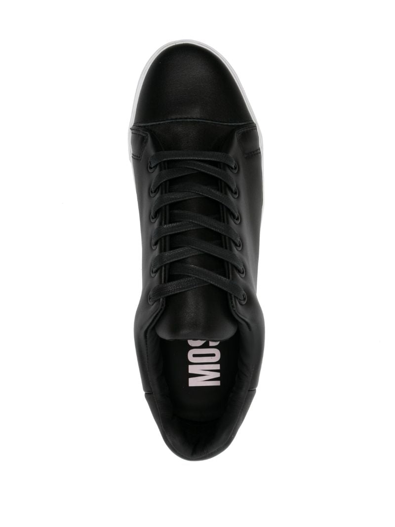 Black Maxi Logo Leather Sneakers