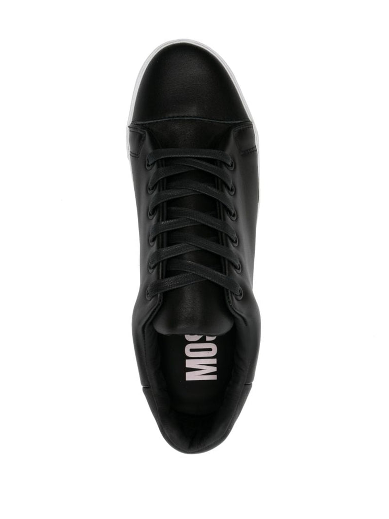 Black Maxi Logo Leather Sneakers